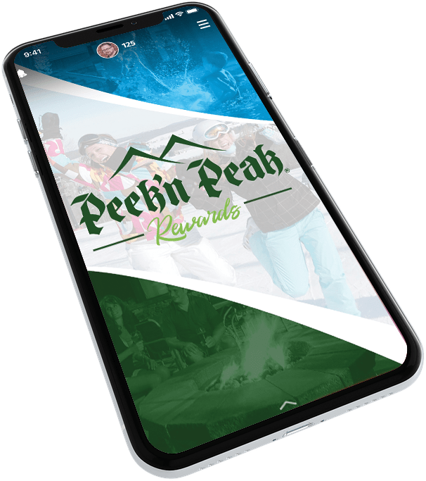 picture of smart phone running peek n peak rewards app